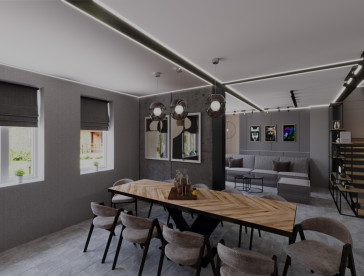 Большой стол в стиле Лофт.